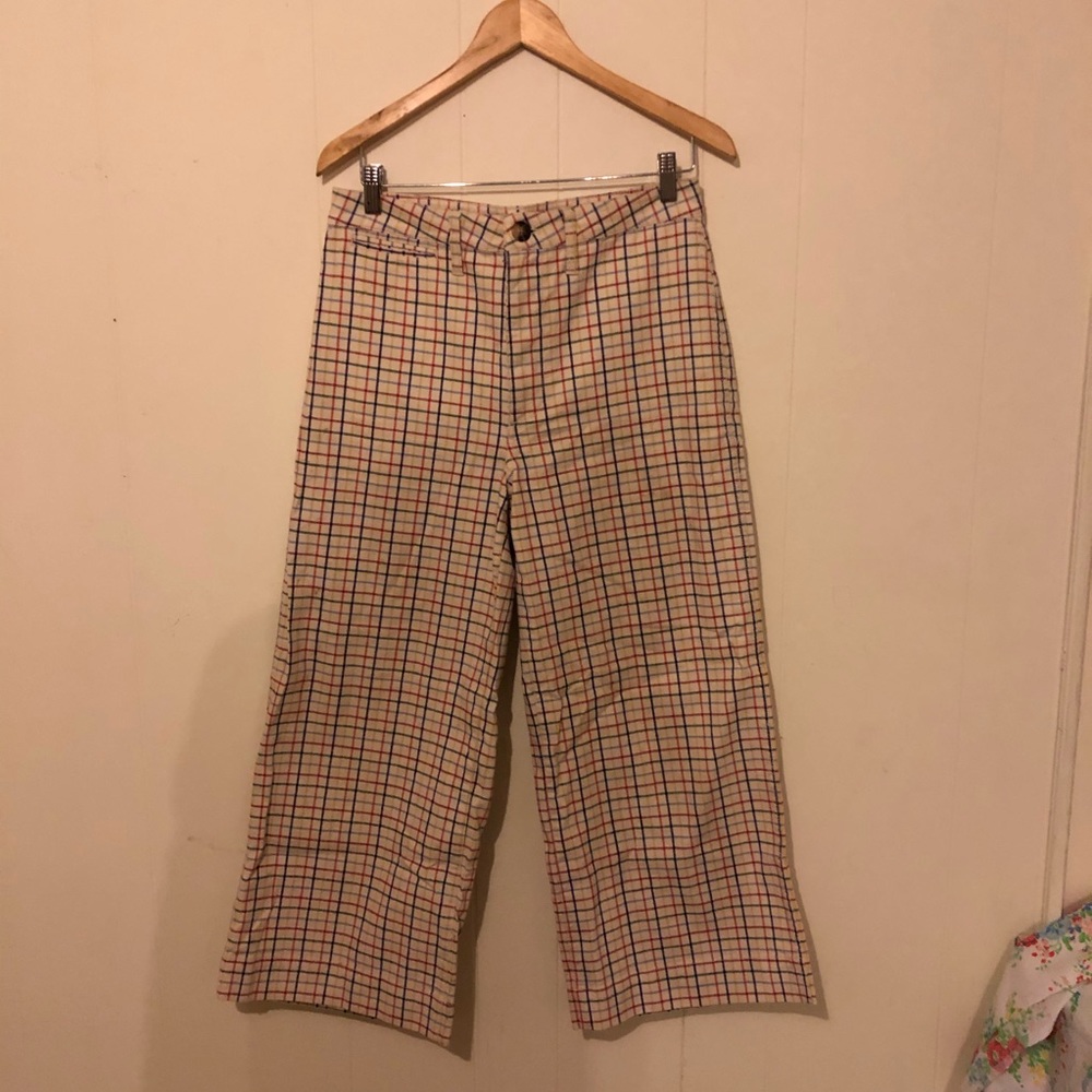 Madewell Windowpane Wide Leg Pants